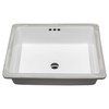 Msi White Flat Rectangle 20" X 15" Porcelain Undermount Bathroom Vanity Vessel Sink ZOR-SIN-PT-0006